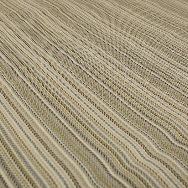 Luther Striped Pattern Cream Beige Coloured Durable Chenille Material Upholstery Fabric - Made To Measure Curtains