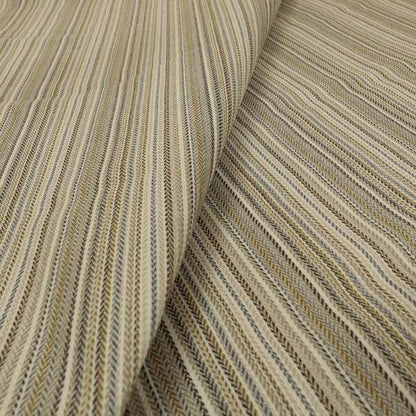 Luther Striped Pattern Cream Beige Coloured Durable Chenille Material Upholstery Fabric - Roman Blinds