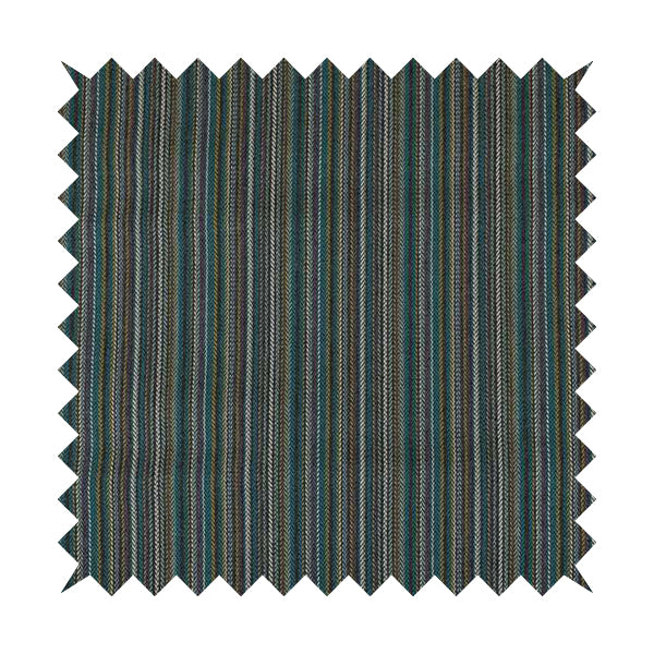 Luther Striped Pattern Grey Blue Coloured Durable Chenille Material Upholstery Fabric - Handmade Cushions