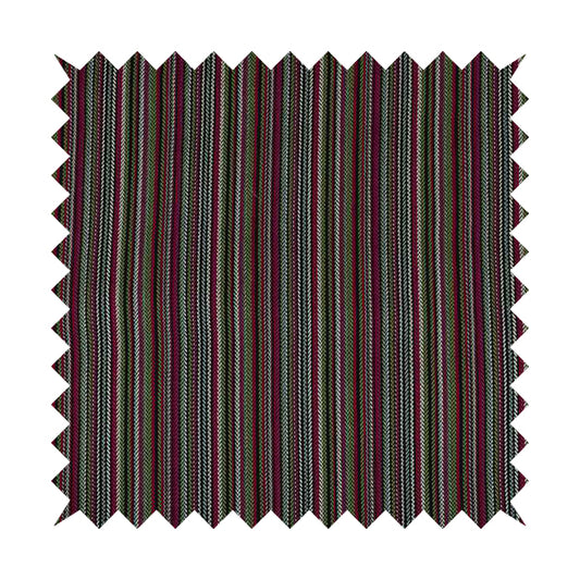 Luther Striped Pattern Black Green Coloured Durable Chenille Material Upholstery Fabric