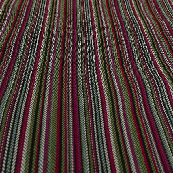 Luther Striped Pattern Black Green Coloured Durable Chenille Material Upholstery Fabric - Roman Blinds