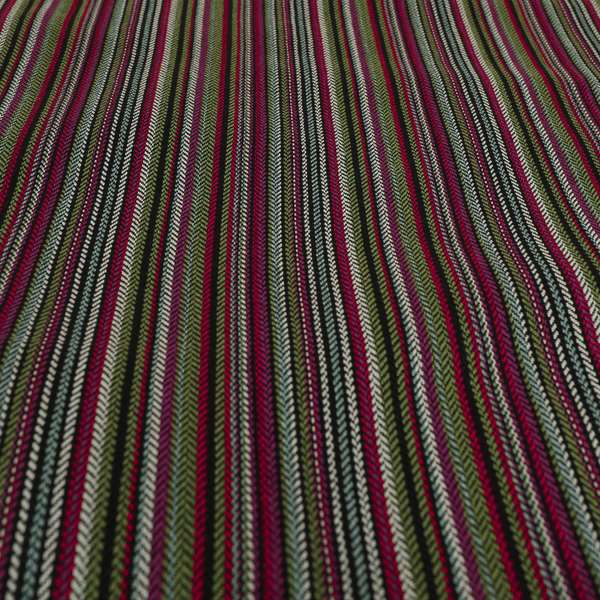 Luther Striped Pattern Black Green Coloured Durable Chenille Material Upholstery Fabric - Made To Measure Curtains