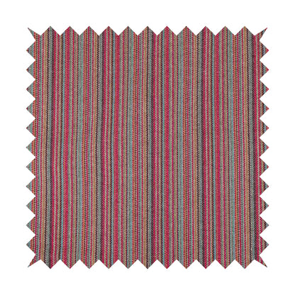 Luther Striped Pattern Grey Silver Red Coloured Durable Chenille Material Upholstery Fabric - Roman Blinds
