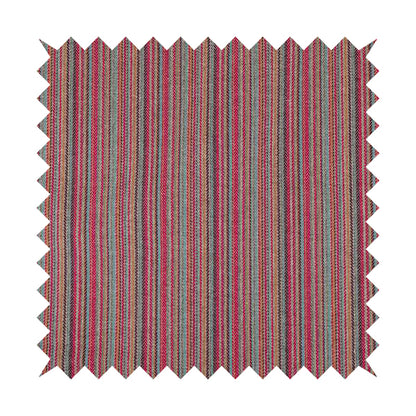 Luther Striped Pattern Grey Silver Red Coloured Durable Chenille Material Upholstery Fabric - Made To Measure Curtains