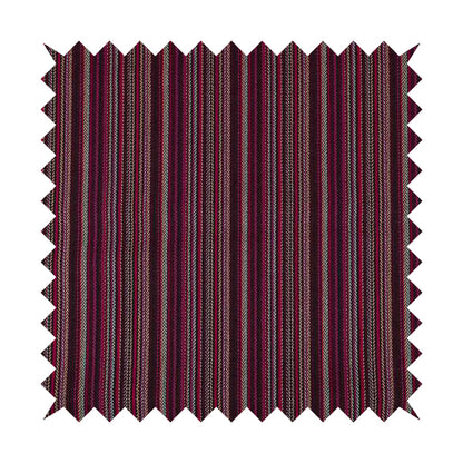 Luther Striped Pattern Purple Coloured Durable Chenille Material Upholstery Fabric - Made To Measure Curtains