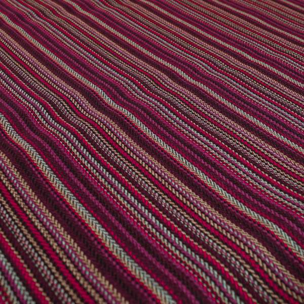 Luther Striped Pattern Purple Coloured Durable Chenille Material Upholstery Fabric - Made To Measure Curtains