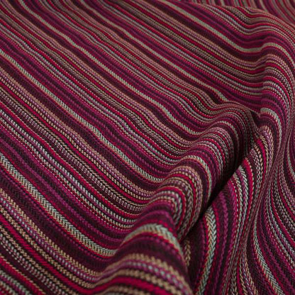 Luther Striped Pattern Purple Coloured Durable Chenille Material Upholstery Fabric - Made To Measure Curtains