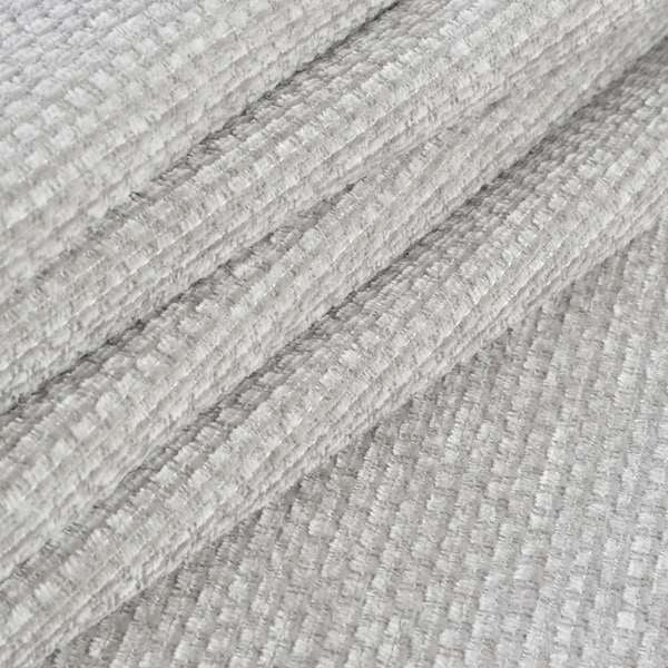 Lyon Soft Like Cotton Woven Hopsack Type Chenille Upholstery Fabric Silver Grey Colour - Roman Blinds