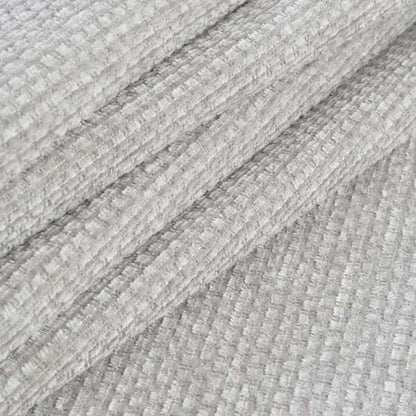 Lyon Soft Like Cotton Woven Hopsack Type Chenille Upholstery Fabric Silver Grey Colour - Roman Blinds