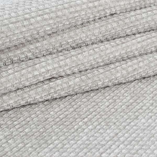 Lyon Soft Like Cotton Woven Hopsack Type Chenille Upholstery Fabric Silver Grey Colour