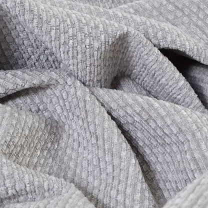 Lyon Soft Like Cotton Woven Hopsack Type Chenille Upholstery Fabric Silver Grey Colour - Roman Blinds