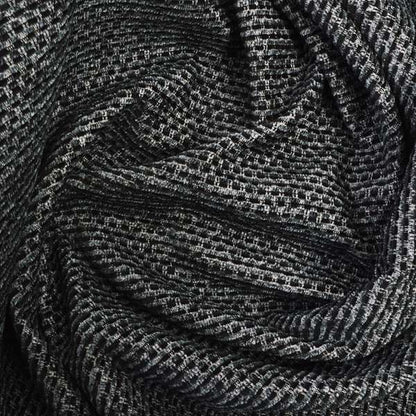 Lyon Soft Like Cotton Woven Hopsack Type Chenille Upholstery Fabric Black Colour - Handmade Cushions