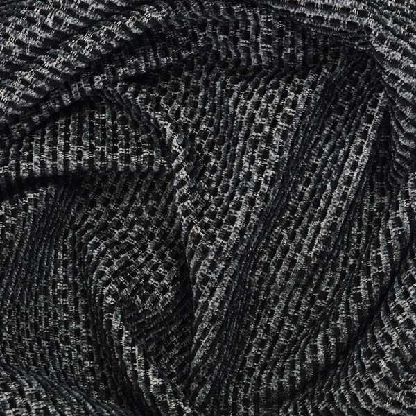Lyon Soft Like Cotton Woven Hopsack Type Chenille Upholstery Fabric Black Colour