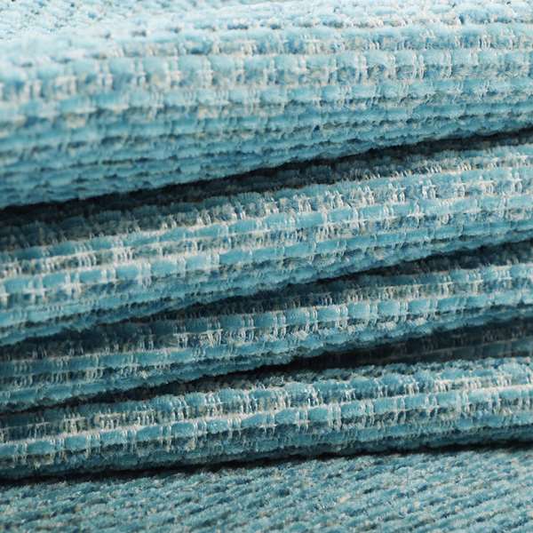 Lyon Soft Like Cotton Woven Hopsack Type Chenille Upholstery Fabric Blue Colour - Roman Blinds