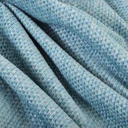 Lyon Soft Like Cotton Woven Hopsack Type Chenille Upholstery Fabric Blue Colour - Roman Blinds