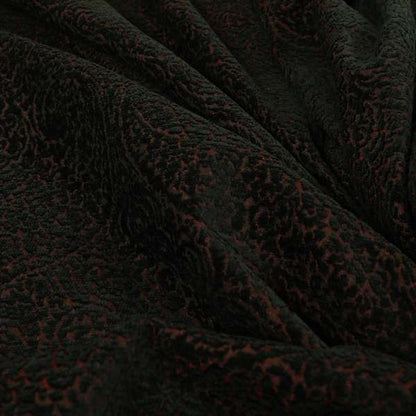 Momentum Damask Pattern Quality Soft Chenille Upholstery Fabric In Black Colour MSS-37 - Roman Blinds