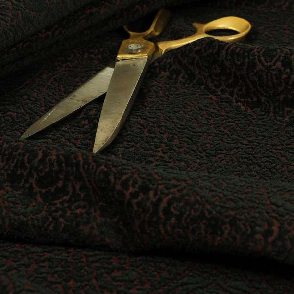 Momentum Damask Pattern Quality Soft Chenille Upholstery Fabric In Black Colour MSS-37 - Roman Blinds