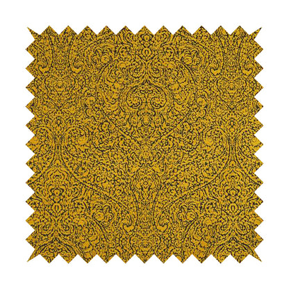 Momentum Damask Pattern Quality Soft Chenille Upholstery Fabric In Yellow Colour MSS-39 - Made To Measure Curtains