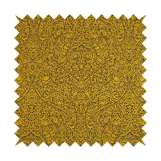 Momentum Damask Pattern Quality Soft Chenille Upholstery Fabric In Yellow Colour MSS-39