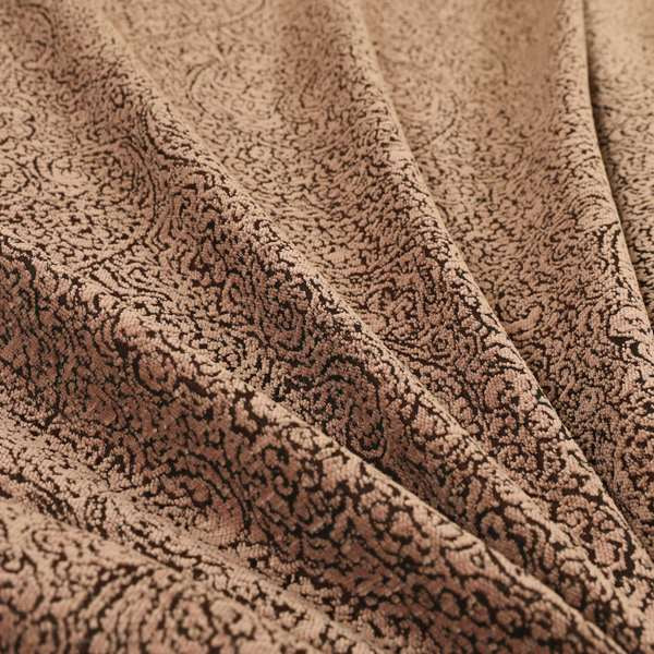 Momentum Damask Pattern Quality Soft Chenille Upholstery Fabric In Pink Colour MSS-41 - Roman Blinds