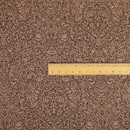 Momentum Damask Pattern Quality Soft Chenille Upholstery Fabric In Pink Colour MSS-41 - Roman Blinds