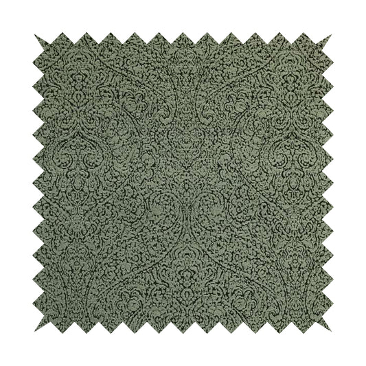 Momentum Damask Pattern Quality Soft Chenille Upholstery Fabric In Grey Colour MSS-42