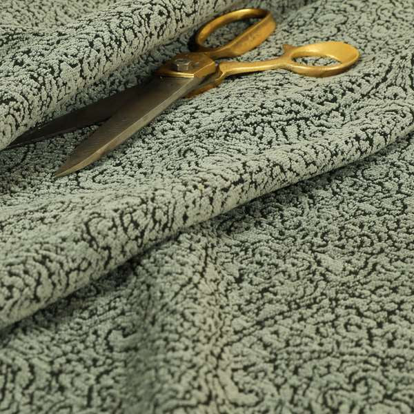 Momentum Damask Pattern Quality Soft Chenille Upholstery Fabric In Grey Colour MSS-42 - Made To Measure Curtains