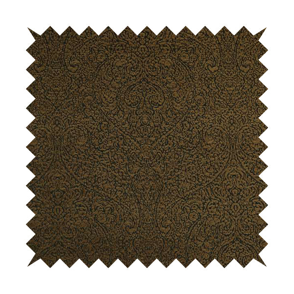 Momentum Damask Pattern Quality Soft Chenille Upholstery Fabric In Brown Colour MSS-43 - Roman Blinds