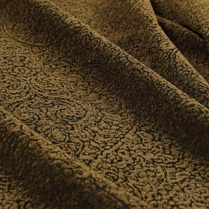 Momentum Damask Pattern Quality Soft Chenille Upholstery Fabric In Brown Colour MSS-43 - Roman Blinds