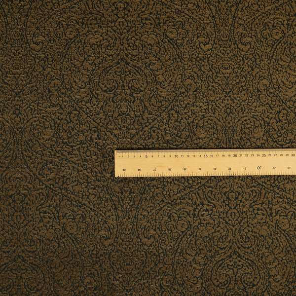 Momentum Damask Pattern Quality Soft Chenille Upholstery Fabric In Brown Colour MSS-43