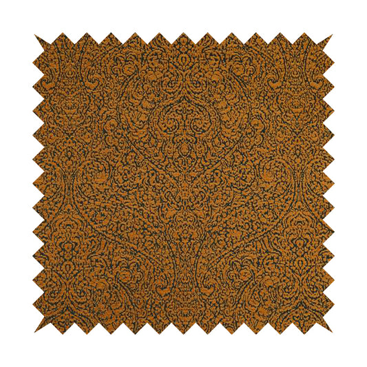 Momentum Damask Pattern Quality Soft Chenille Upholstery Fabric In Brown Honey Gold Colour MSS-44