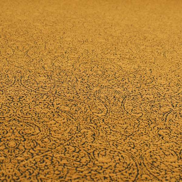 Momentum Damask Pattern Quality Soft Chenille Upholstery Fabric In Brown Honey Gold Colour MSS-44 - Roman Blinds