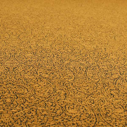 Momentum Damask Pattern Quality Soft Chenille Upholstery Fabric In Brown Honey Gold Colour MSS-44 - Roman Blinds