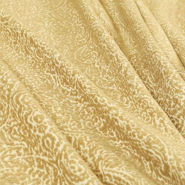 Momentum Damask Pattern Quality Soft Chenille Upholstery Fabric In Beige Colour MSS-45 - Roman Blinds