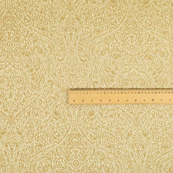 Momentum Damask Pattern Quality Soft Chenille Upholstery Fabric In Beige Colour MSS-45