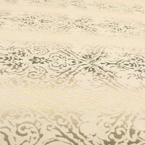 Impasto Floral Pattern Heavyweight Soft Chenille Upholstery Fabric In Silver Colour MSS-46 - Made To Measure Curtains