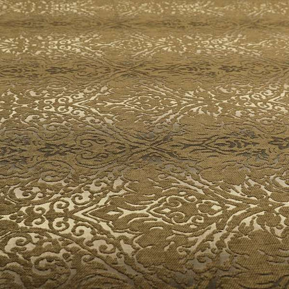 Impasto Floral Pattern Heavyweight Soft Chenille Upholstery Fabric In Brown Colour MSS-47 - Roman Blinds