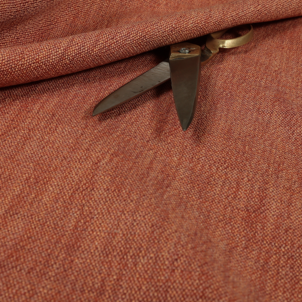 Madagascar Linen Weave Furnishing Fabric In Orange Colour - Roman Blinds