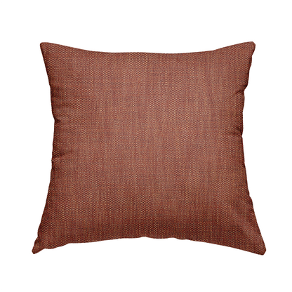 Madagascar Linen Weave Furnishing Fabric In Orange Colour - Handmade Cushions