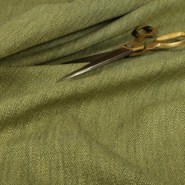 Madagascar Linen Weave Furnishing Fabric In Green Colour - Roman Blinds