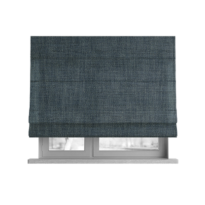 Madagascar Linen Weave Furnishing Fabric In Dark Blue Colour - Roman Blinds