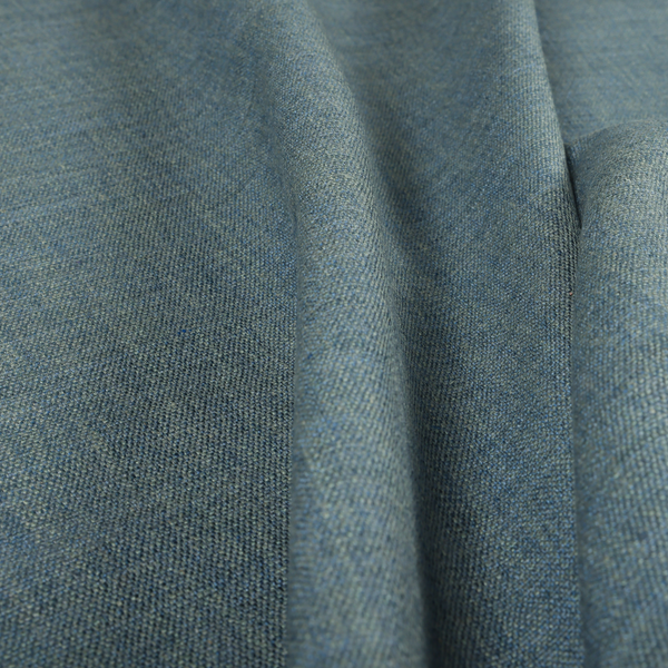 Madagascar Linen Weave Furnishing Fabric In Blue Colour - Roman Blinds