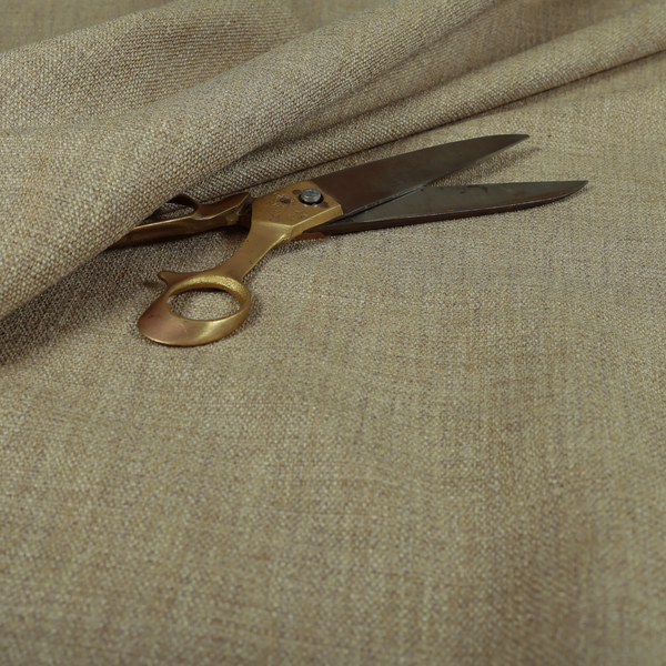 Madagascar Linen Weave Furnishing Fabric In Beige Brown Colour - Made To Measure Curtains