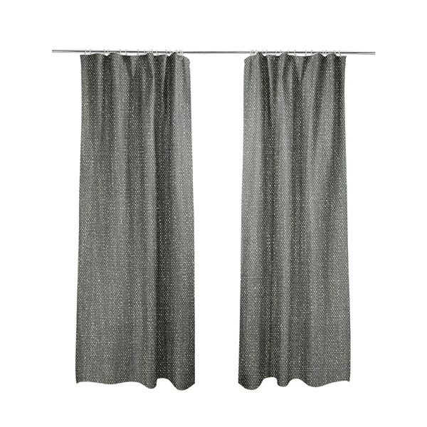 Madagascar Linen Weave Furnishing Fabric In Grey Black Colour - Made To Measure Curtains