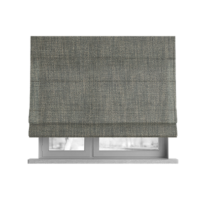 Madagascar Linen Weave Furnishing Fabric In Silver Colour - Roman Blinds