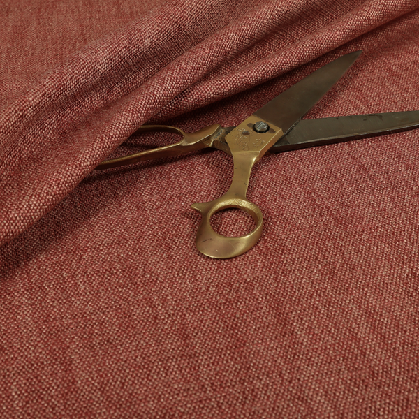 Madagascar Linen Weave Furnishing Fabric In Red Colour - Roman Blinds