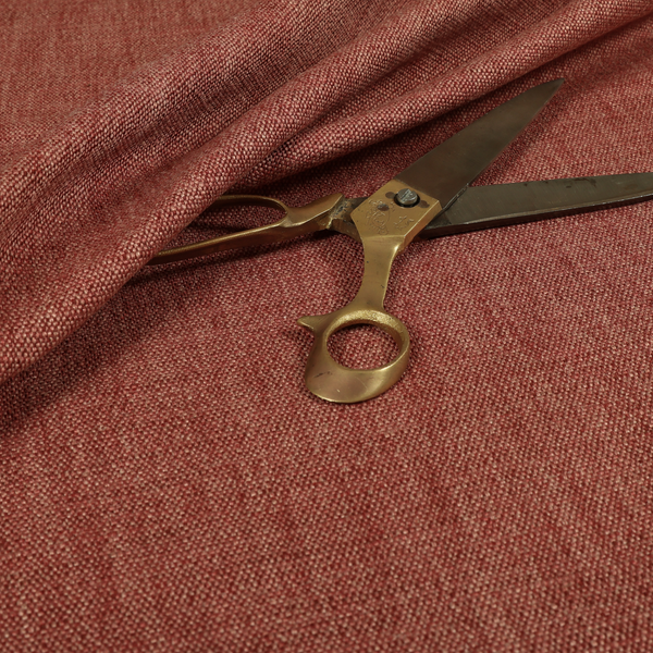 Madagascar Linen Weave Furnishing Fabric In Red Colour - Made To Measure Curtains