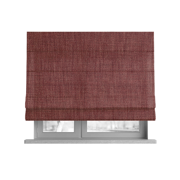 Madagascar Linen Weave Furnishing Fabric In Red Colour - Roman Blinds