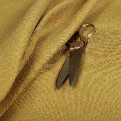 Madagascar Linen Weave Furnishing Fabric In Sunshine Yellow Colour - Roman Blinds