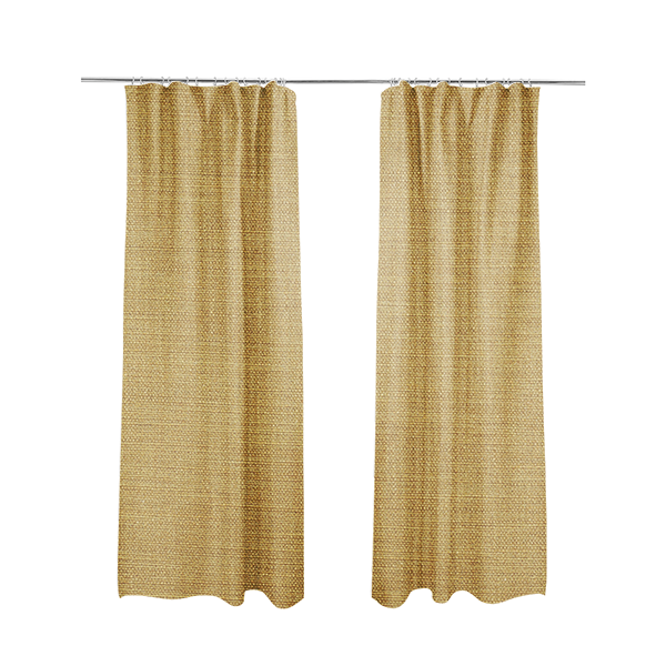 Madagascar Linen Weave Furnishing Fabric In Sunshine Yellow Colour - Made To Measure Curtains